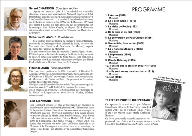 Programme CAMILLE CLAUDEL Malvignol VERSO